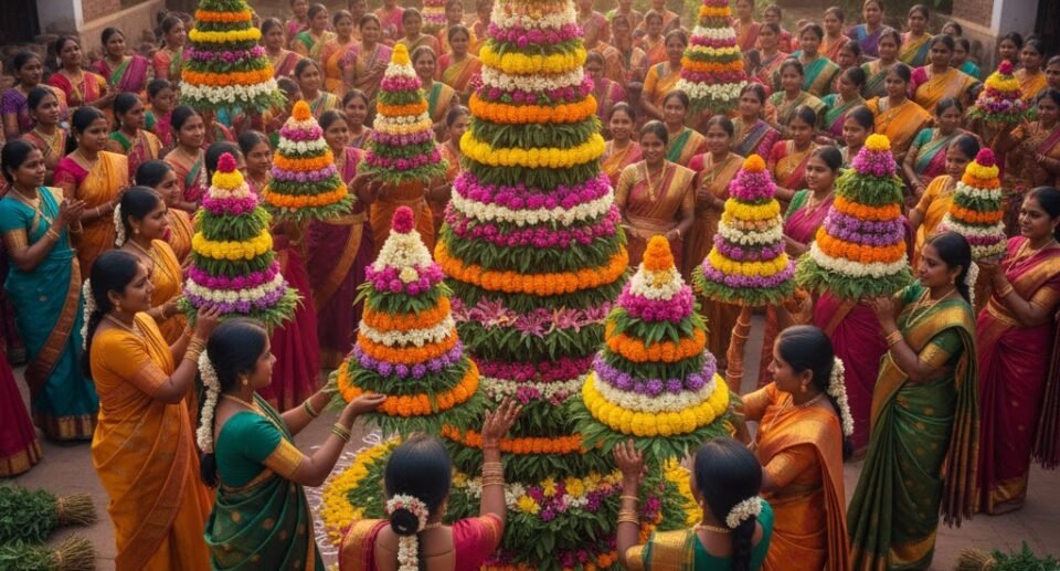 Durga in Hyderabad  | A glimpse of Pujo and Bathukamma