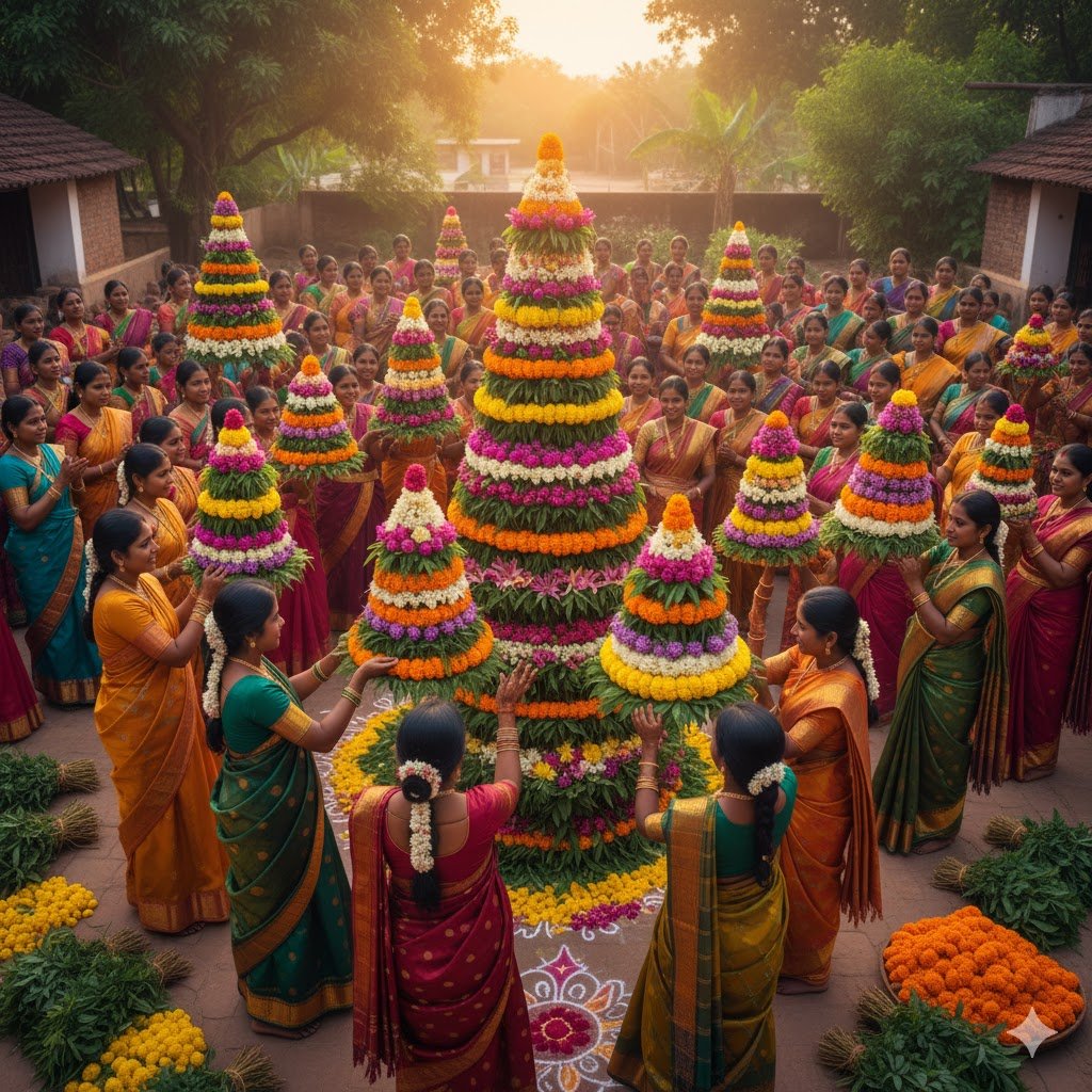 Durga in Hyderabad  | A glimpse of Pujo and Bathukamma